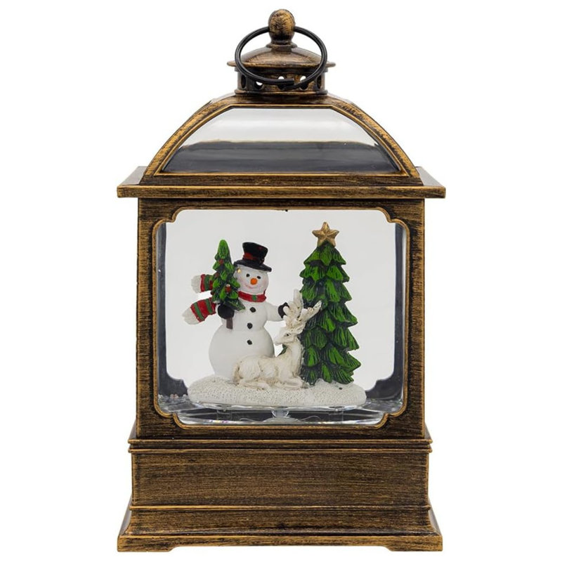 Lanterne à eau bonhomme de neige à DEL Kurt Adler, 16,5 cm