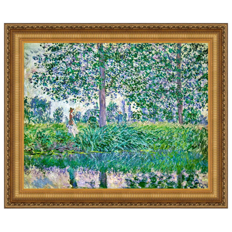 «Fishing on the River Epte», 1887, reproduction d'art sur toile, 19.25" H x 22.25" W