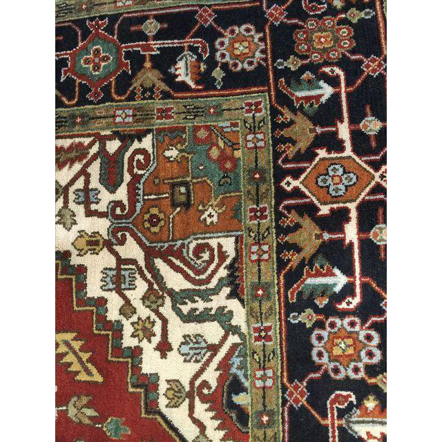 Hand Knotted Wool Area Rug in Rust