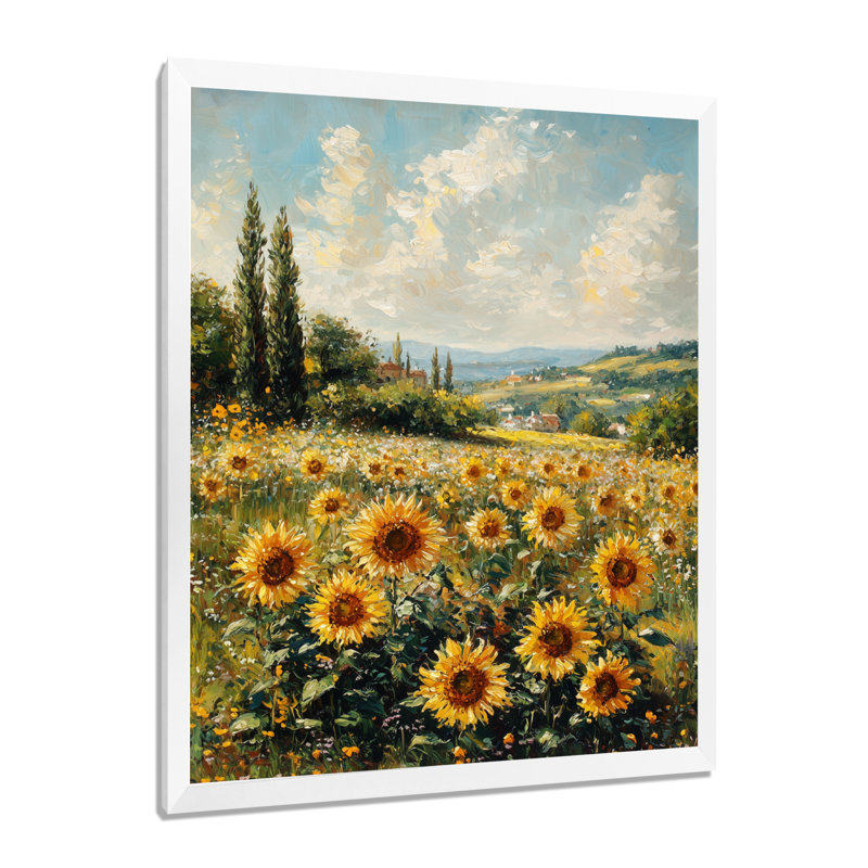 Domantas - Floral Canvas Wall Art, H 44 po x l 34 po, Reproduction encadrée d'une seule photo, Blanc