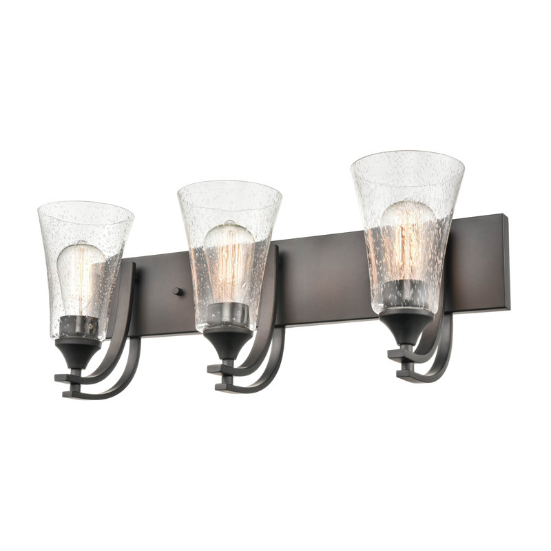 Éclairage pour salle de bain 3 lumières à intensité variable, Noir mat