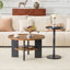 Ensemble de 2 tables basses et tables d'appoint rondes, formation de vide en PVC, table basse de 31,5 po avec rangement et table d'appoint de 15 po, ensemble simple, idéal pour le salon et la chambre à coucher.-129872073