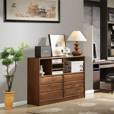 Armoire d'appoint en noyer noir du sol au plafond
