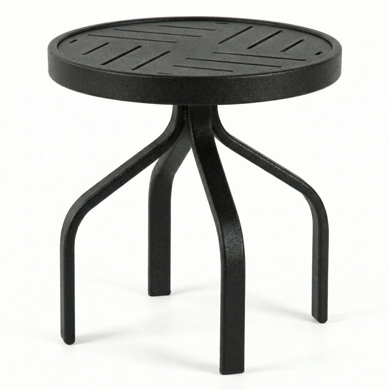 Table d'appoint ronde 18 po, Noir mat
