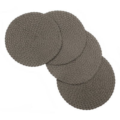 Daisy Woven Table Placemats 15 Inches Round Set of 4 Non-Slip Dining & Kitchen Table Mats