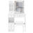 29.2" Small Left Drawer Desktop Vanity Table + Cushioned Stool-114233175