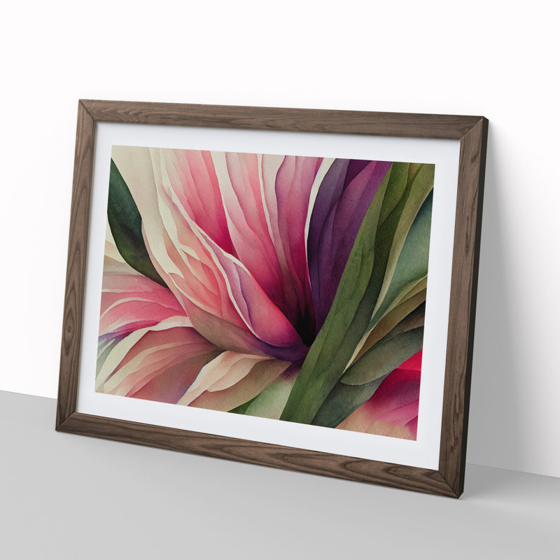 Captivating Flower 1 Piece Single Picture Frame Wall Art, 25cm H x 34cm W x 2cm D, Walnut
