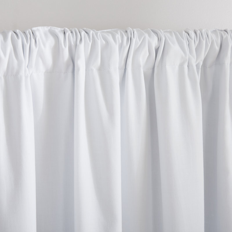 Lauren Ralph Lauren Tyler 100% Blackout Cotton Blend with Lining Back Tab/Rod Pocket Curtain Panel, White, 50" W x 96" L