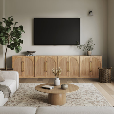Set of 4 Modular Sideboard with Double-Arc Wood Doors by Latitude Run
