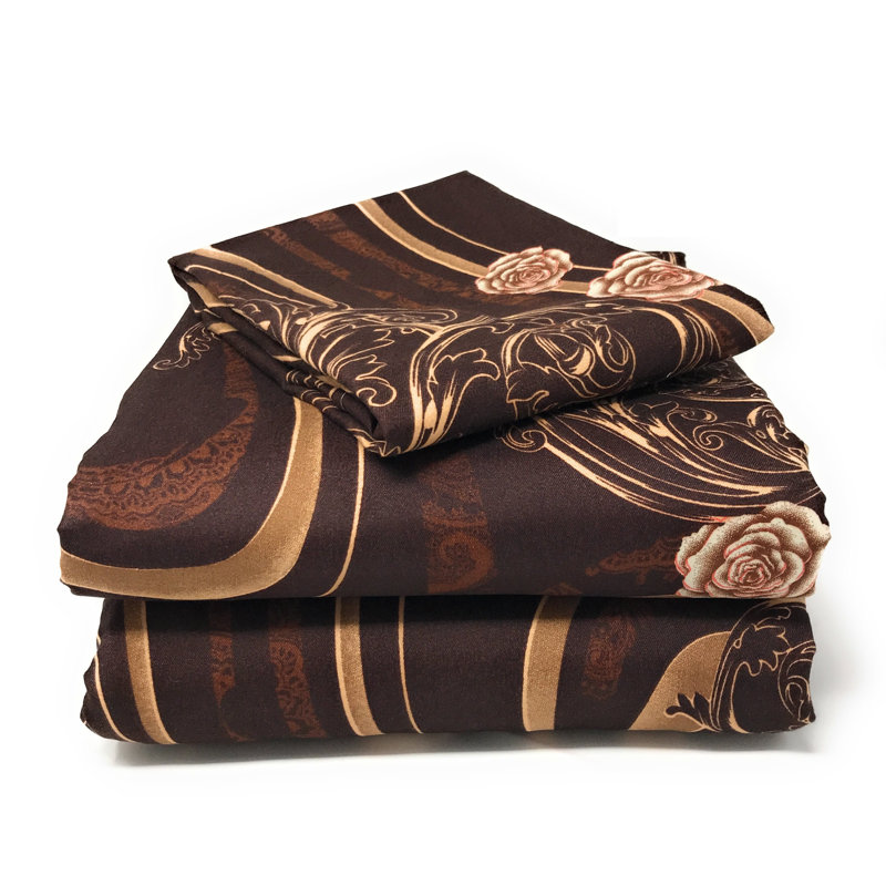 Melted Microfiber Floral Sheet Set, Twin Sheet Set with Fitted Sheet and 1 Pillowcase