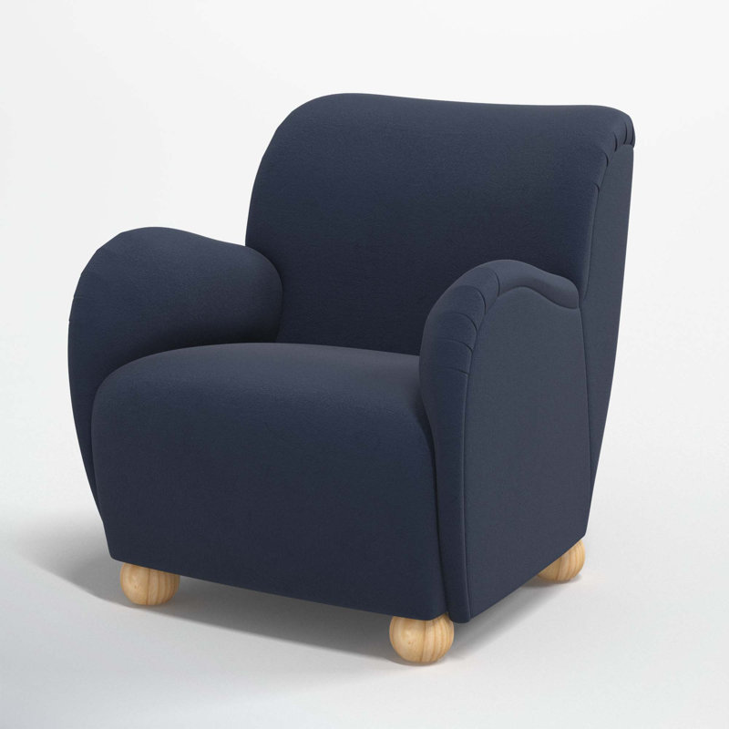 Cowen Polyester Armchair, Classic Ink Performance Velvet