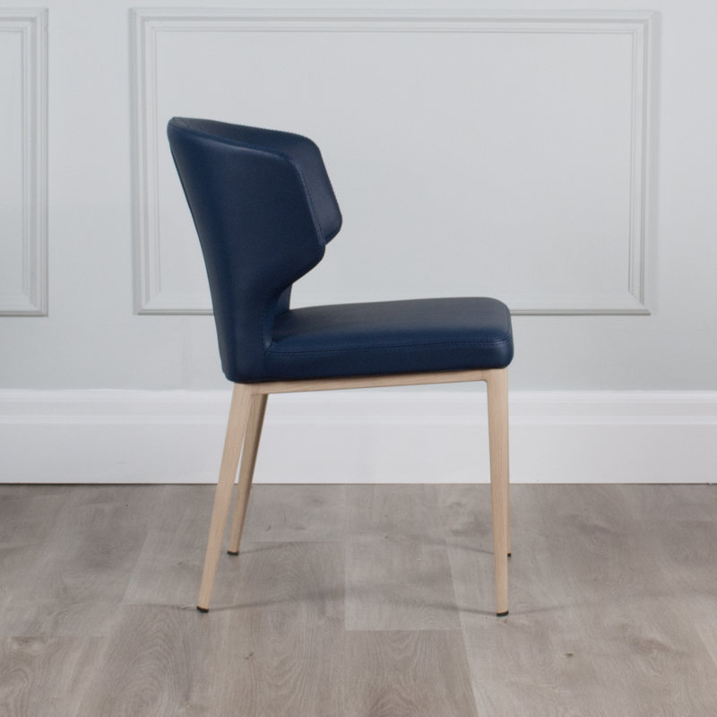 Chaise d'appoint rembourrée Belby, Pierre bleue, Brun clair