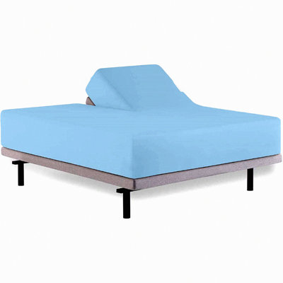 CottonFlex 400 Thread Count Deep Pocket Top Split Fitted Sheet - Light Blue