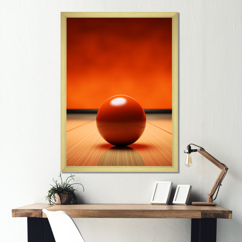 Bowling Tangerine Triumph I sur impression sur toile, Cadre doré simple, H 32 po x l 16 po x P 1 po