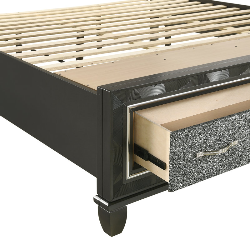 Joi Upholstered Platform Storage Bed, Black, California King