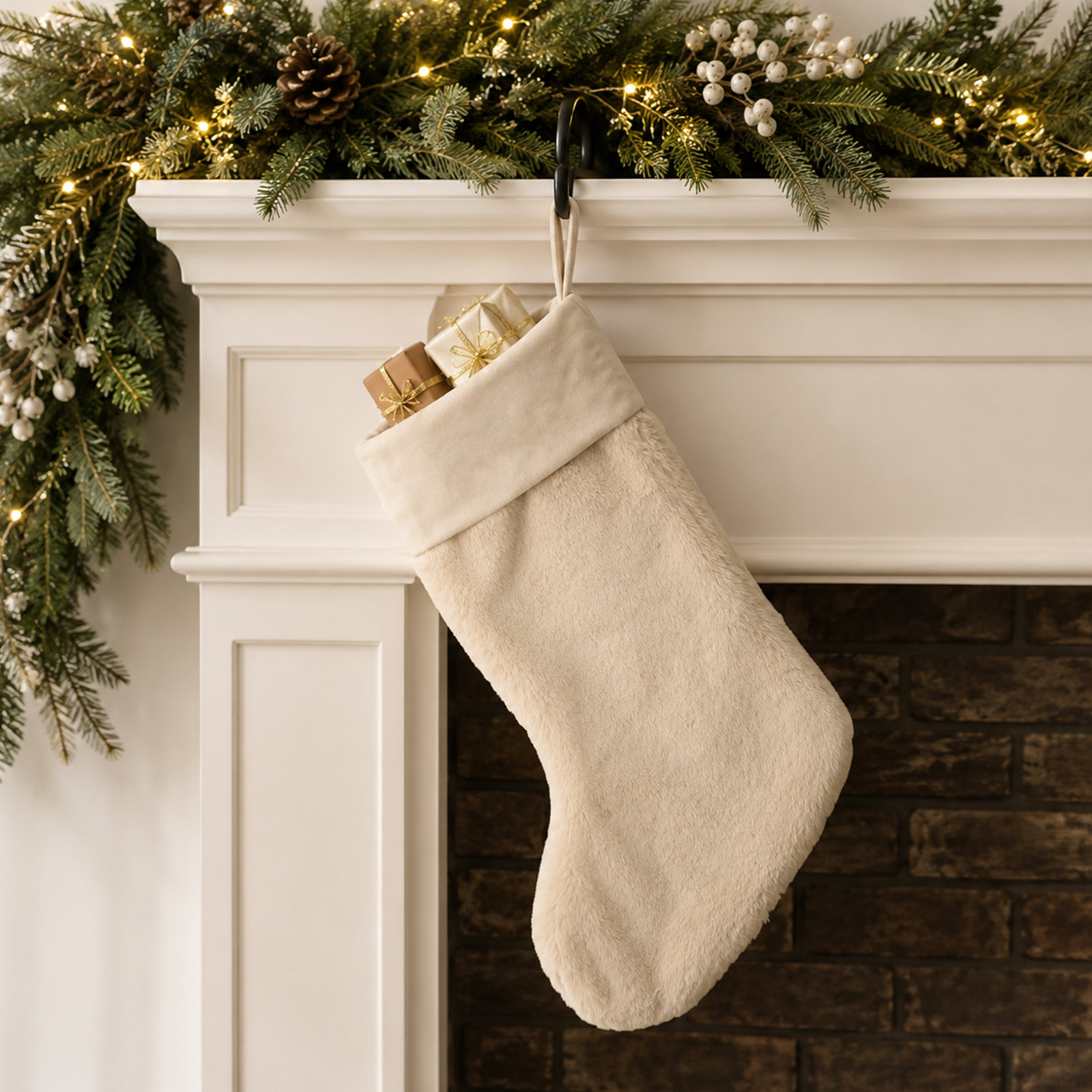 Faux Fur Christmas Winter Holiday Stocking