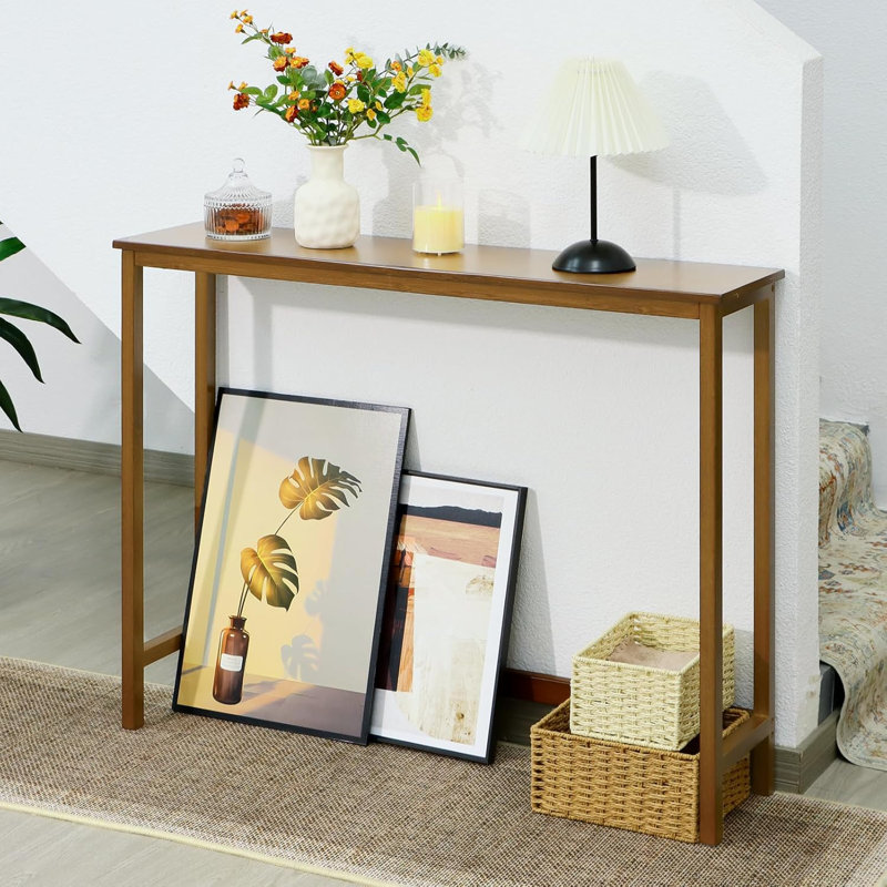 Console étroite, petite table d'entrée en bois de 39,4 po (L)