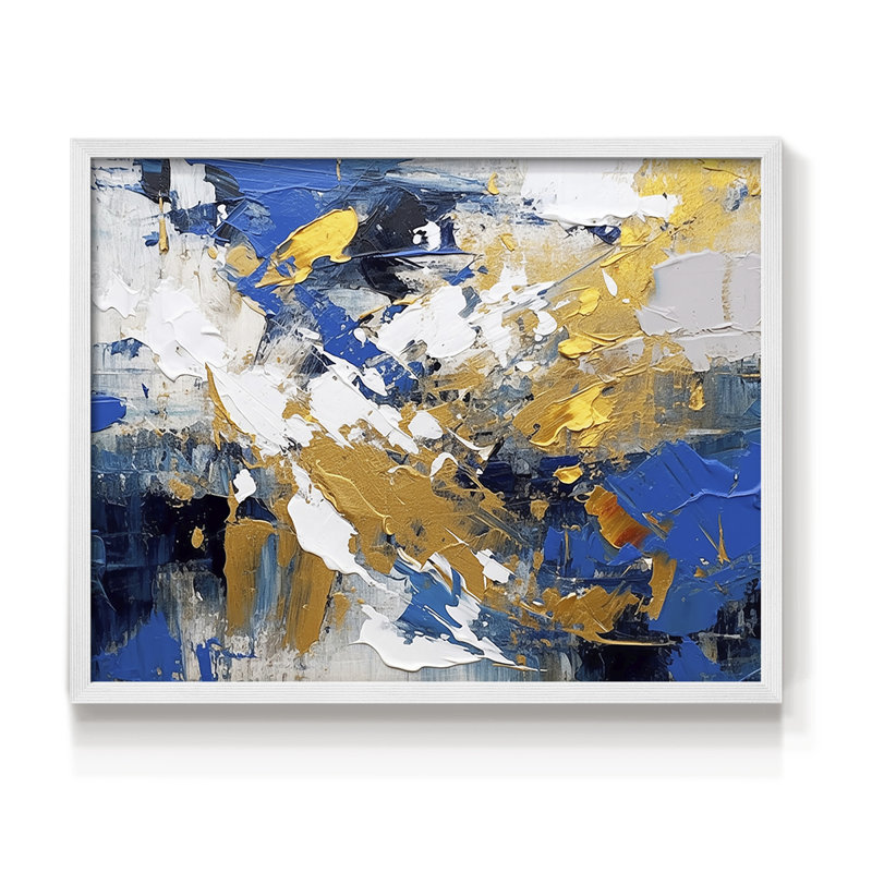 Abstrait, série CL, reproduction encadrée, H 16 po x l 20 po, Blanc