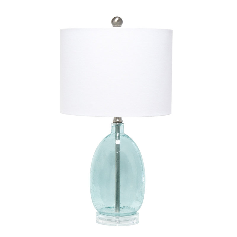Ellipse Transparent Table Lamp, Clear Blue