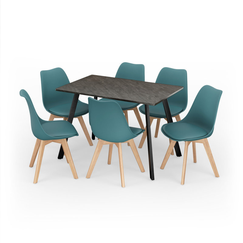 6 - Person Dining Set, Ocean, Grey
