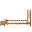 Structure de très grand lit avec tête de lit haute et banc de rangement, lit-bateau en bois massif avec coffre de rangement de 79 po, aucun sommier nécessaire, naturel