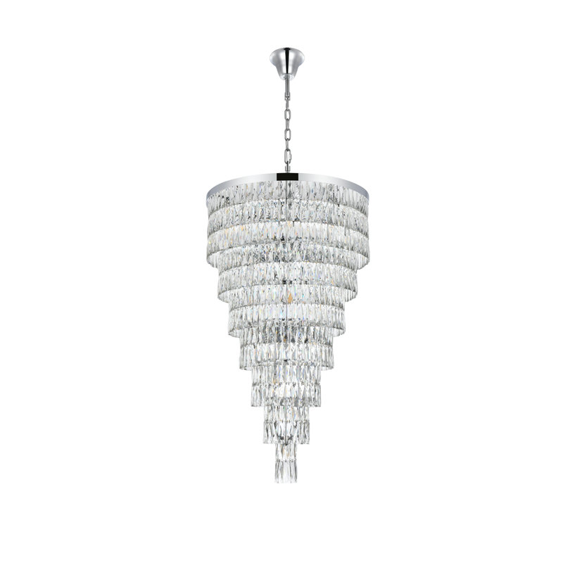 Lustre rectangulaire 32 pouces Iva , Chrome chrome