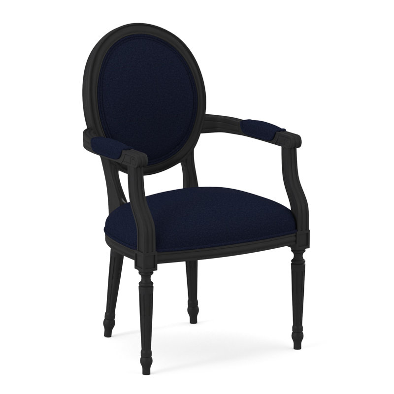 Chaise avec accoudoirs en tissu Dauphin, Espresso, Uniforme Margaret