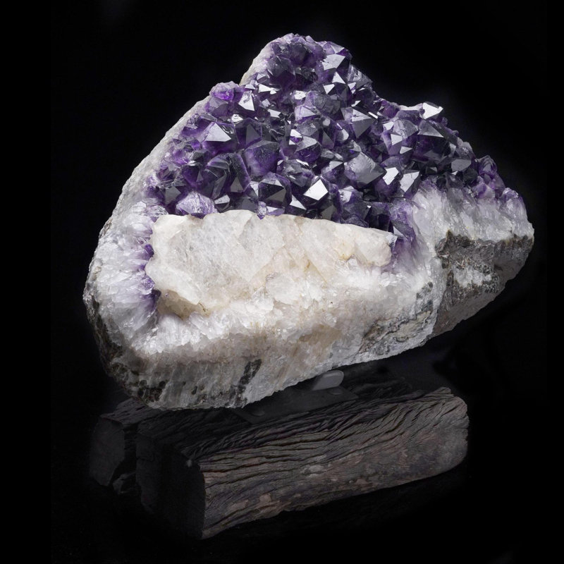 Amethyst with Calcite on Stand
