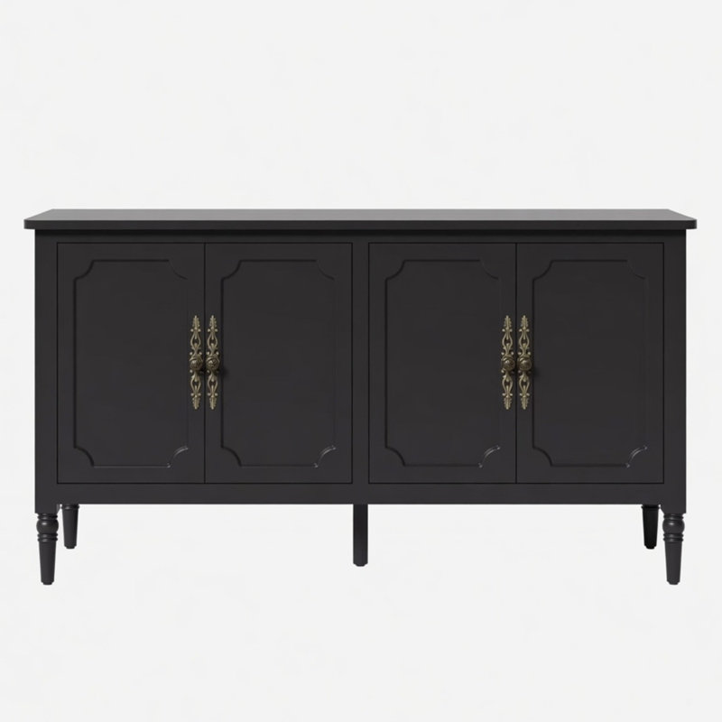 Buffet 58,9 pouces avec tablettes ajustables, Black
