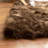 Diller Dark Brown Faux Fur Machine Washable Shag Fluffy Area Rug-1531317380