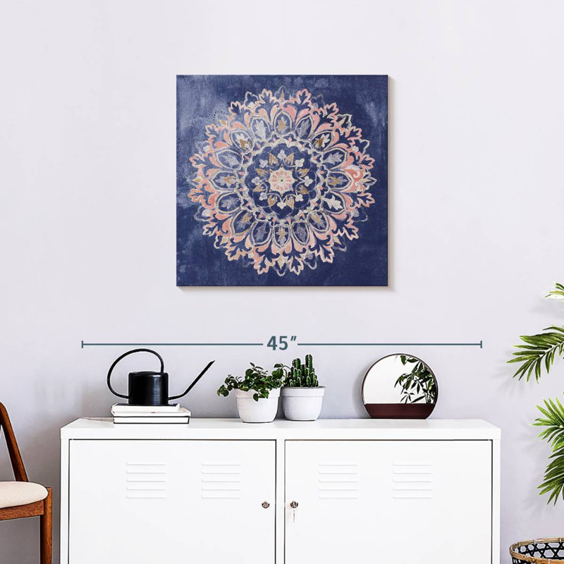 Mandala délice bleu marine, H 24 po x l 24 po
