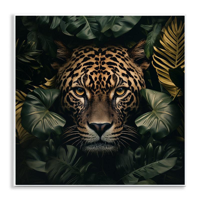 Plaque murale Leopard in Exotic Palms, design par Heidi Kuntz