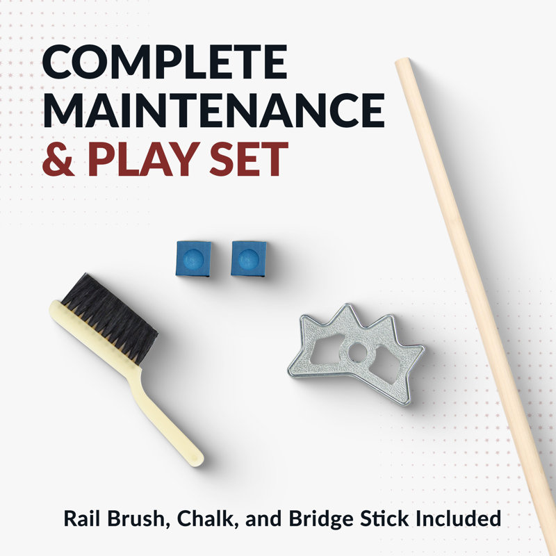 Multicolor Wood and Aluminum Billiard Accessory Kit, 31.5 x 14.5 in