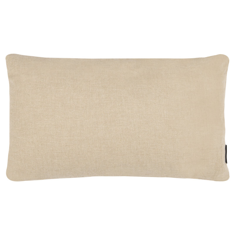 Joslyn Beige and Blue Floral Embroidered Rectangular Pillow