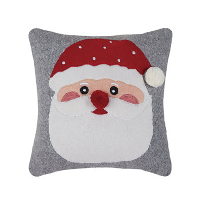 Felt Santa Embroidered Pillow