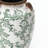 Green Floral Wide-Mouth Ceramic Vase, 7.28" Round Indoor Home Decor