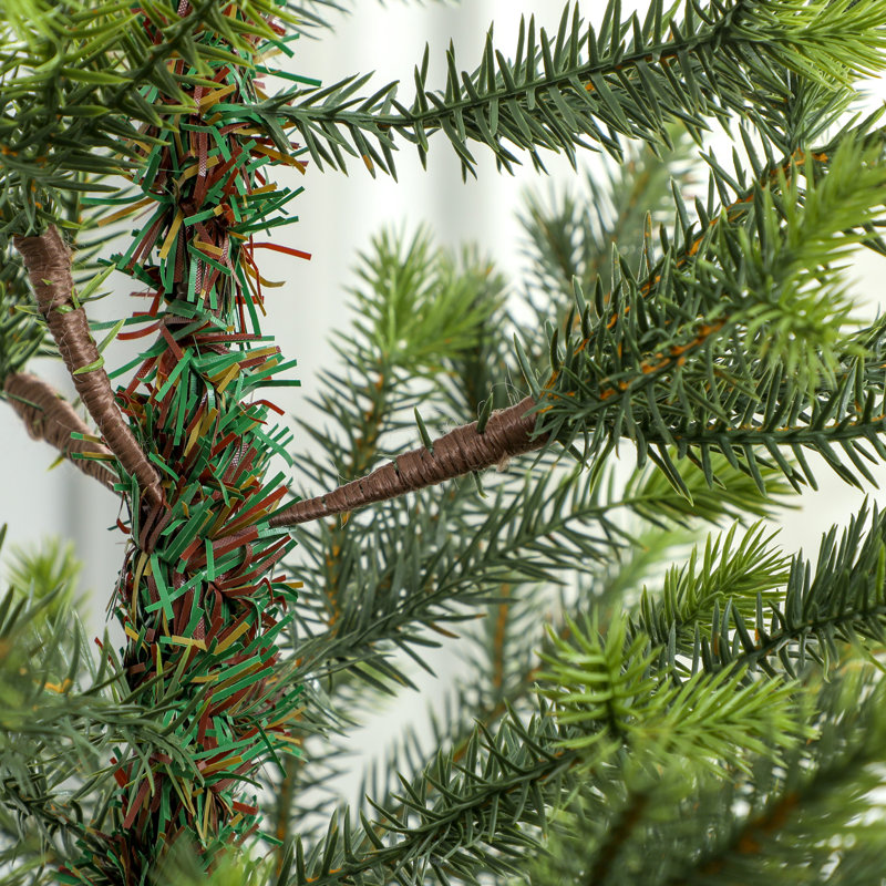 Arbre de Noël artificiel clairsemé avec base en acier, 6'