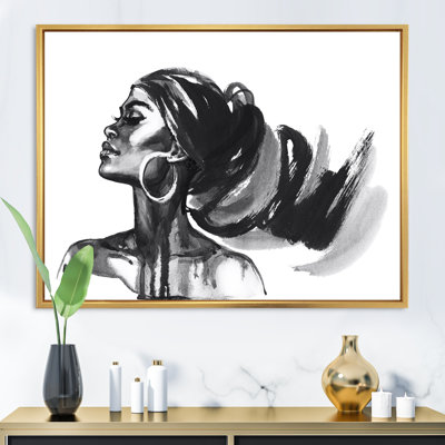 Monochromes Portrait d'une femme afro-américaine IV - art mural encadré