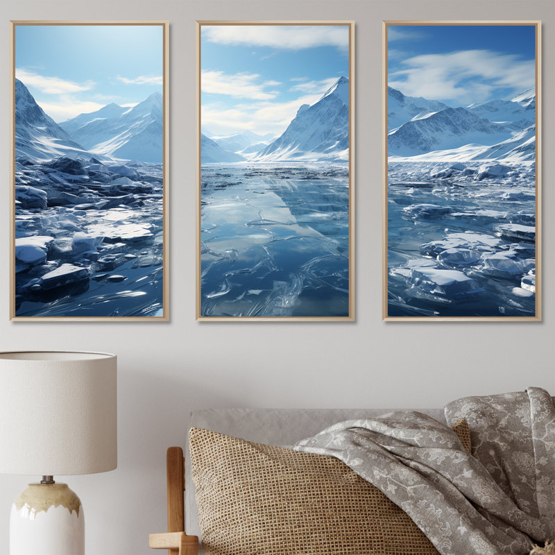 «Glacial Scenery In Canada - Glacier», ensemble de reproduction d'art mural, Cadre naturel flottant