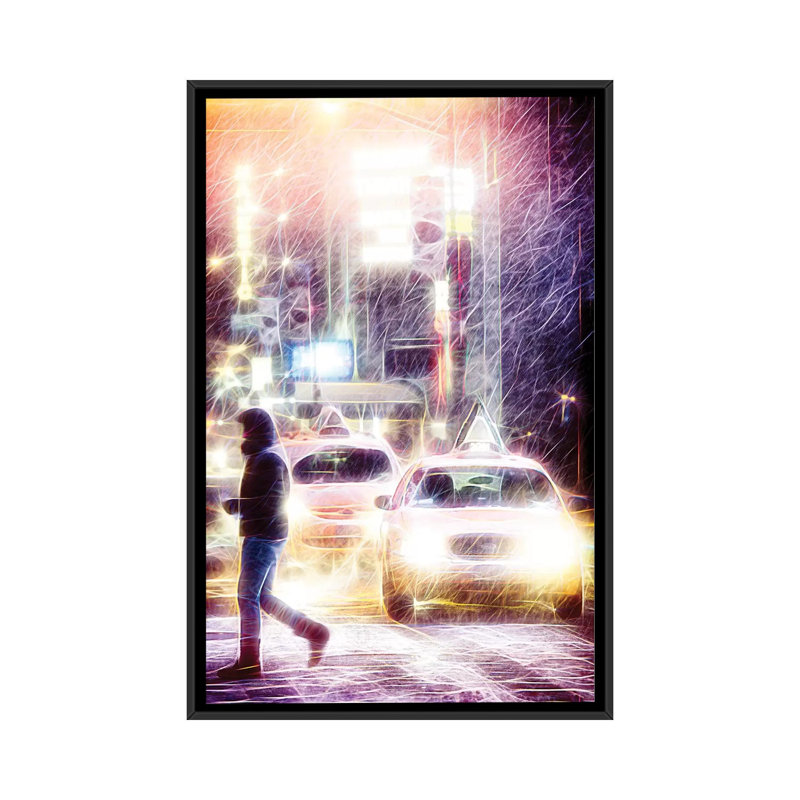 «Snow Storm», impression sur toile, H 26 po x l 18 po x P 1,5 po, Toile avec cadre noir, Pas de tapis