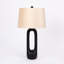 Ensemble de 2 lampes de table abstraites en métal noir mat en forme de O