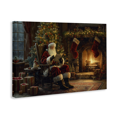 Santa Claus by Fire Canvas Wall Art by Imagine It Images