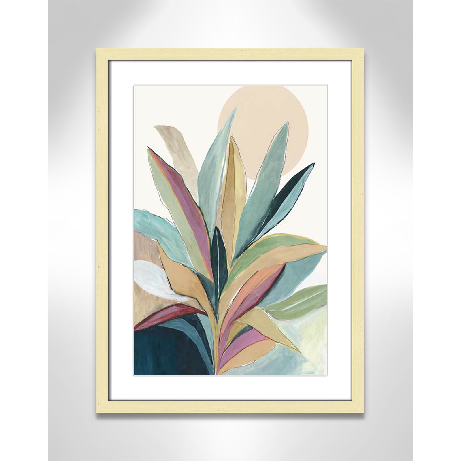 Sherbrooke Sunny Bright Leaves I by Asia Jensen Print, Yes, 23" H x 17" W x 1.25" D, Gold Single Picture Frame