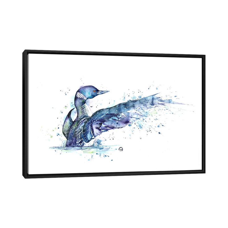 «Splash» par Lisa Whitehouse, impression sur toile, H 18 po x l 26 po x P 1,5 po, Toile avec cadre noir, Pas de tapis