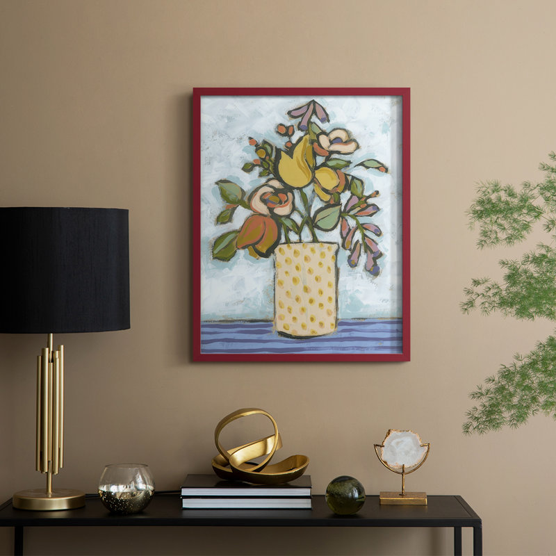 «Candy Color Bouquet II», reproduction encadrée - bois massif, H 15 po x l 12 po, Rouge