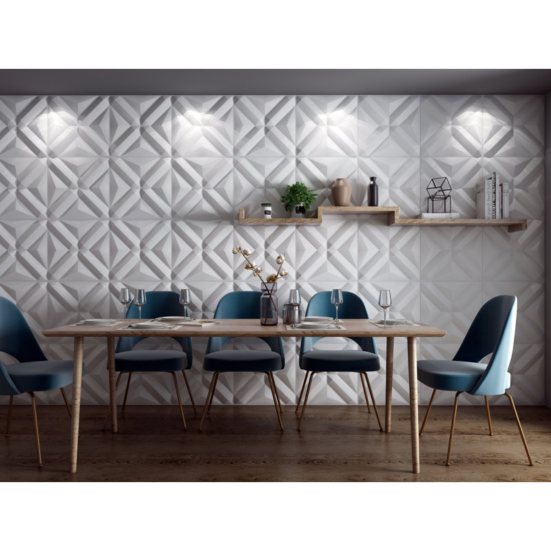 Panneaux muraux blancs 19,7 po x 19,7 po Falkirk Ross (paquet de 1)
