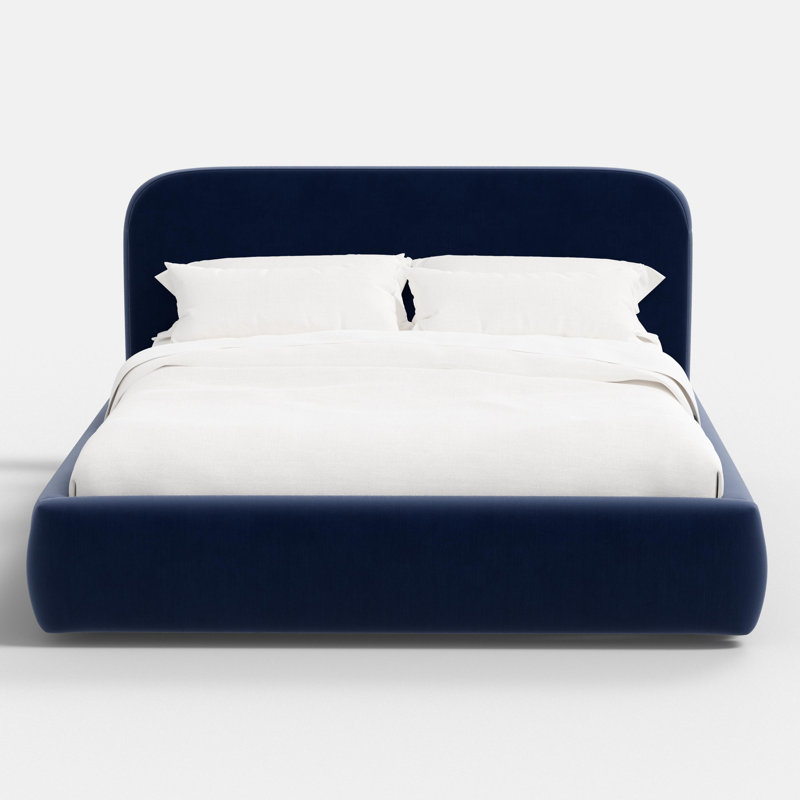 Daphne Platform Bed, Performance Velvet Ocean, Full