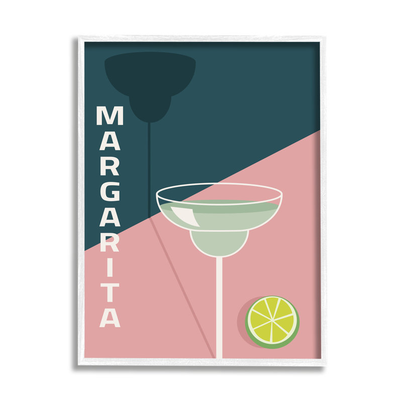 «Modern Margarita Blocked Citrus Contemporary Cocktail» par Birch & Ink, reproduction d'art graphique sur bois flottant