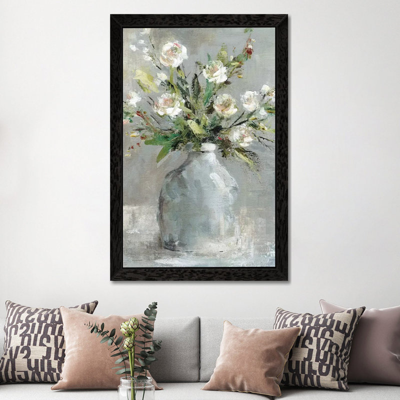 Country Bouquet I by Carol Robinson - Painting on Canvas, 66.04 cm H x 45.72 cm W, Black Framed