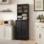 Armoire de cuisine, huche de cuisine avec 8 tablettes de porte, noir